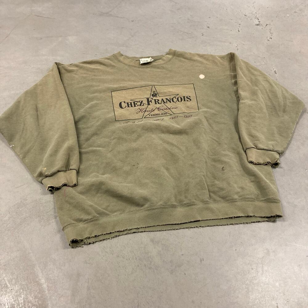 vintage 90s distressed green graphic sweatshirt